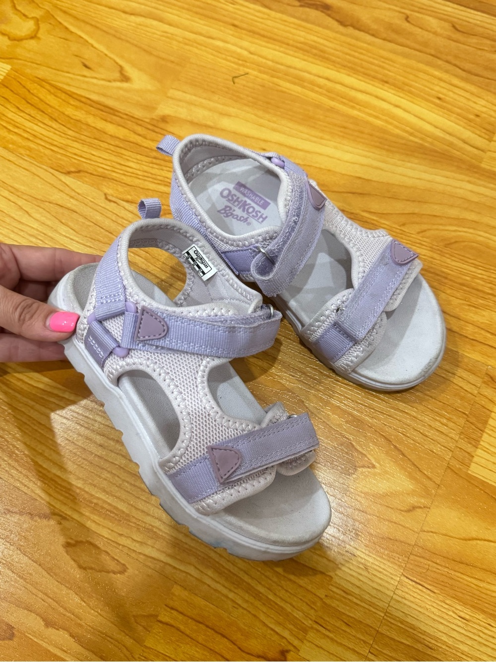OshKosh B'gosh Lilac and White Kids Adjustable Sandals